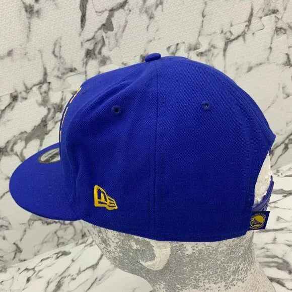 Men's New Era Cap Royal Blue | Yellow State Warriors Big Logo 9FIFTY NBA NWT