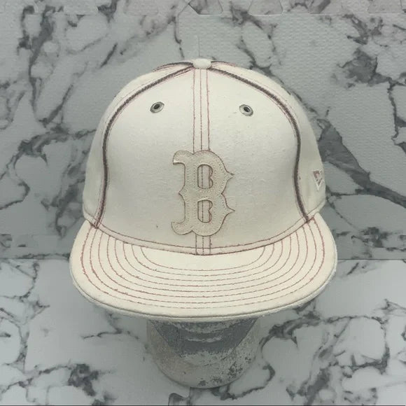 Men's New Era Cap Vintage Off White | Pink Boston Red Sox 59FIFTY MLB Hats NWT