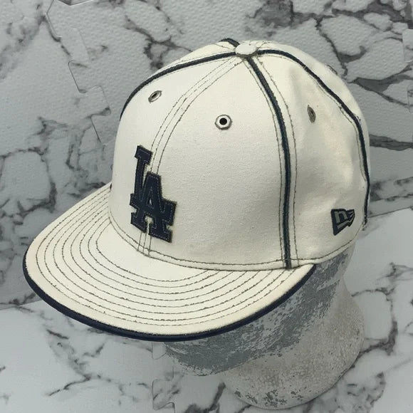 Men's New Era Cap Vintage Off White | Navy 59FIFTY LA Dodgers MLB NWT