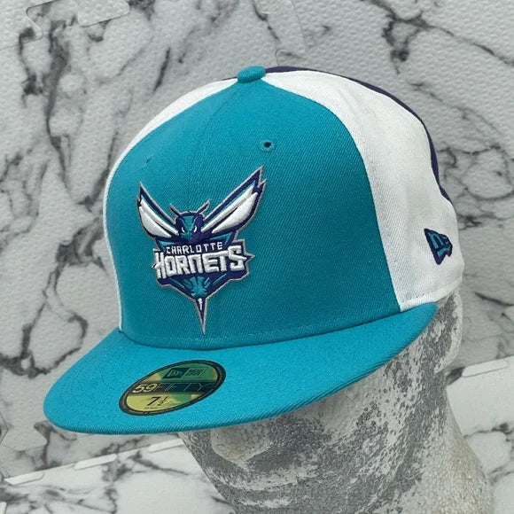 Men's New Era Cap Turquoise | White | Purple Charlotte Hornets 59FIFTY NWT