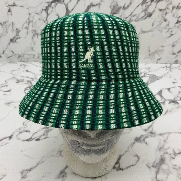 Men's Kangol Prep Plaid Navy | Green | White Lahinch Bucket Hat NWT