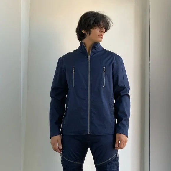 Men’s Classic Navy Blue Full Zipped Casual Jacket NWT