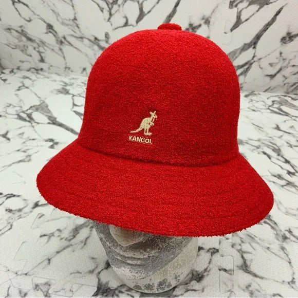 Men's Kangol Red | Khaki Bermuda Casual Bucket Hat NWT &