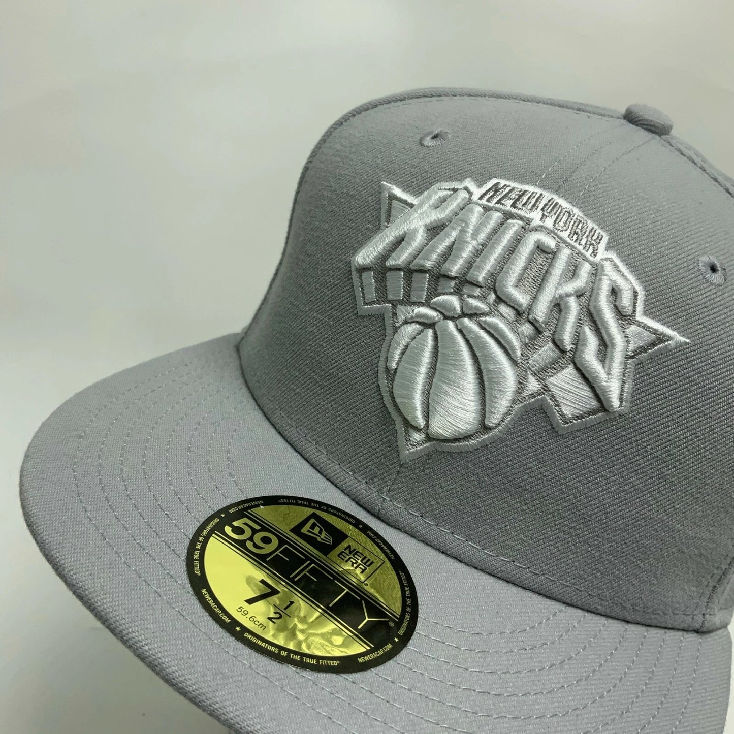 Men's New Era Cap Grey NY Knicks 59FIFTY NBA