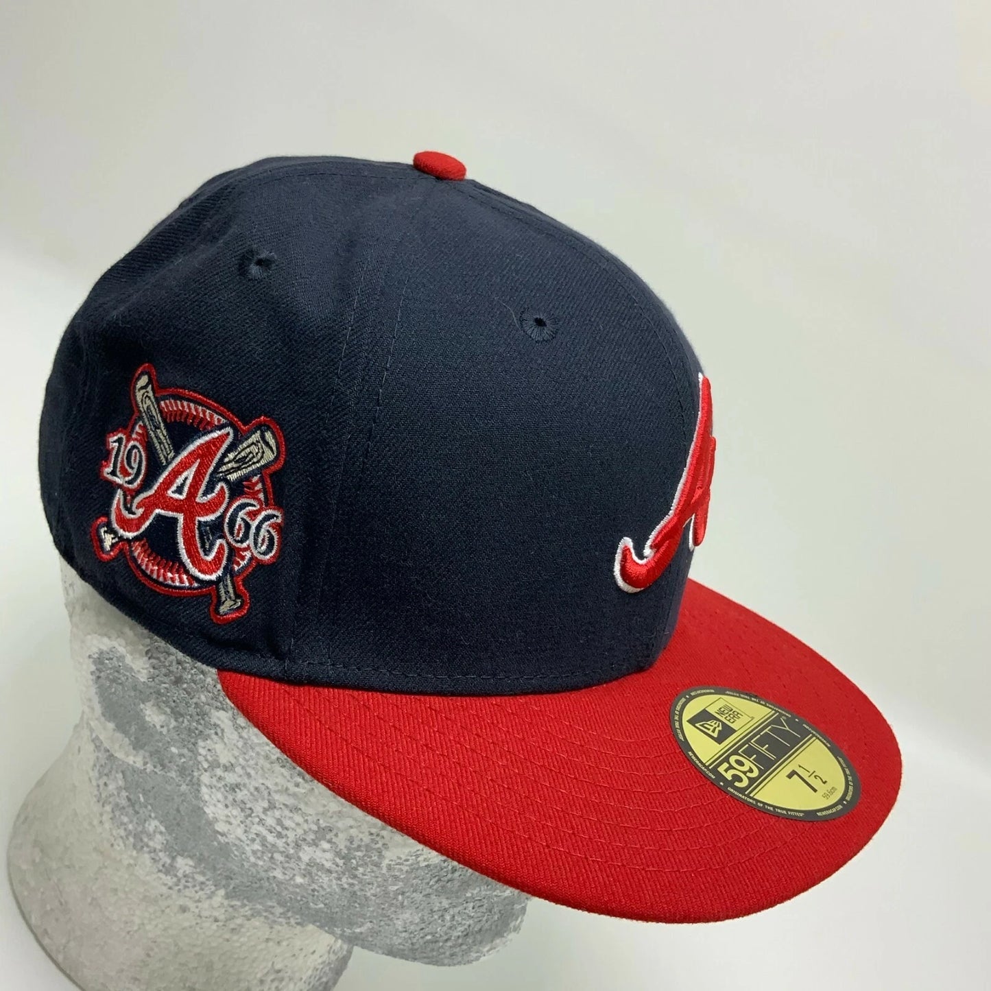 Men's New Era Cap MLB Atlanta Braves 1966 Navy Red White 59FIFTY Hat