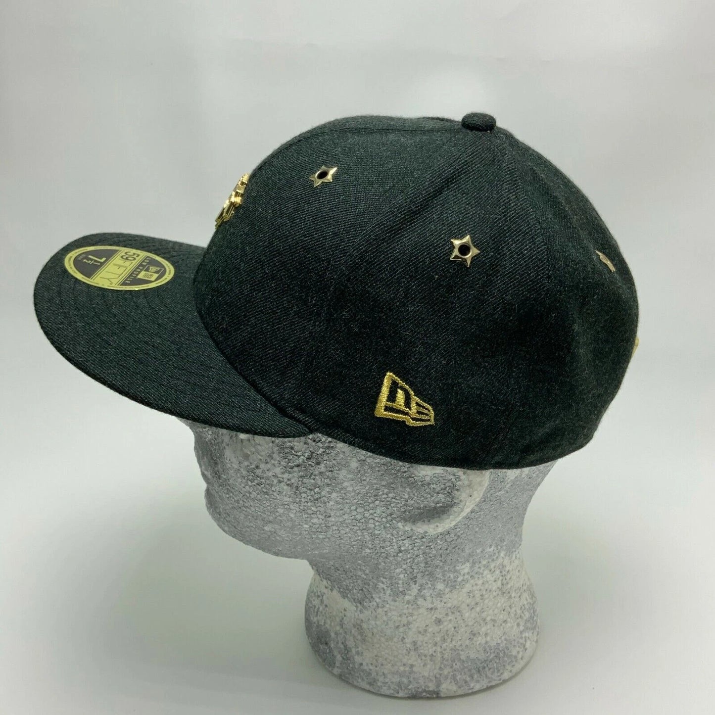 Men's New Era Cap Black Gold Pin NY Knicks 59FIFTY NBA