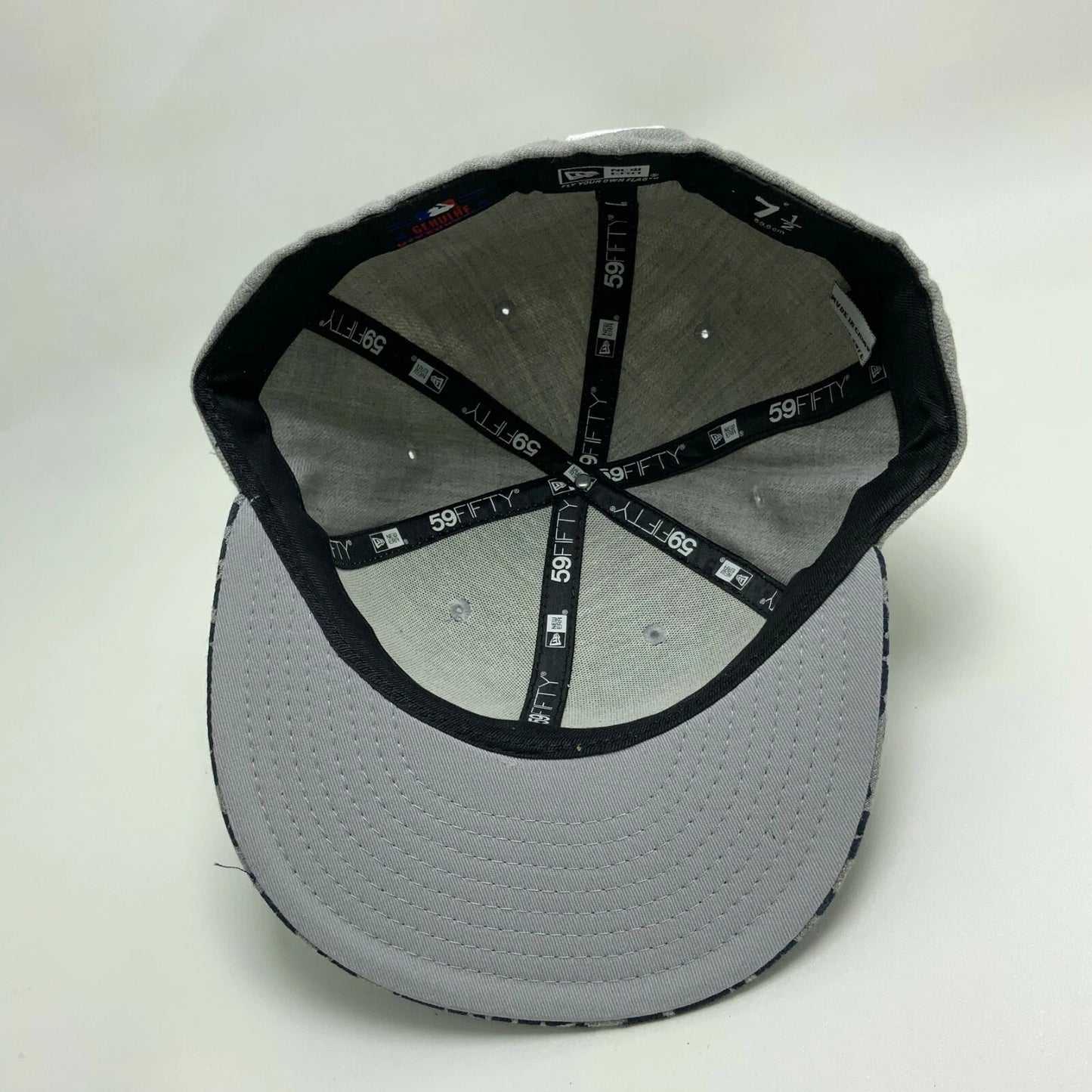 New Era Cap MLB NY Yankees Heather Grey Navy Leopard 59FIFTY Hat