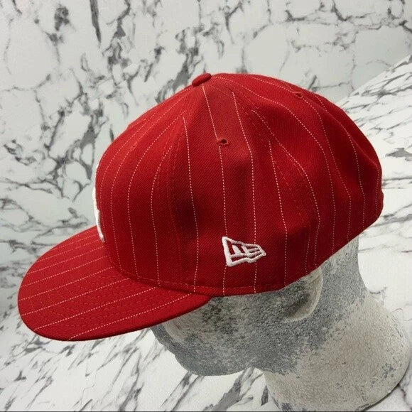 Men's New Era Cap Red | White Pinstripes LA Dodgers 59FIFTY MLB