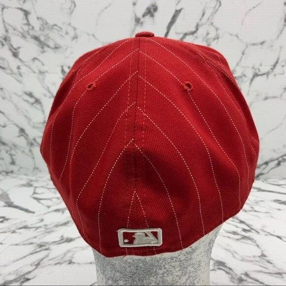 Men's New Era Cap Red | White Pinstripes LA Dodgers 59FIFTY MLB