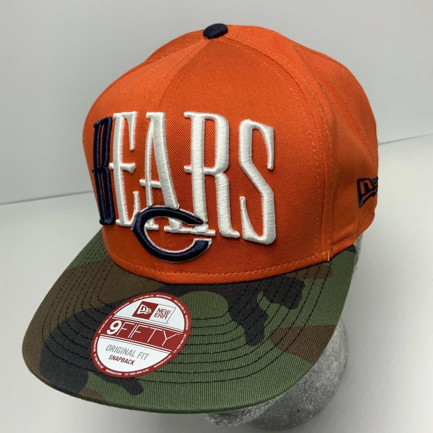 Men's New Era Cap NFL Chicago Bears Orange Camouflage 9FIFTY Snapback Hat