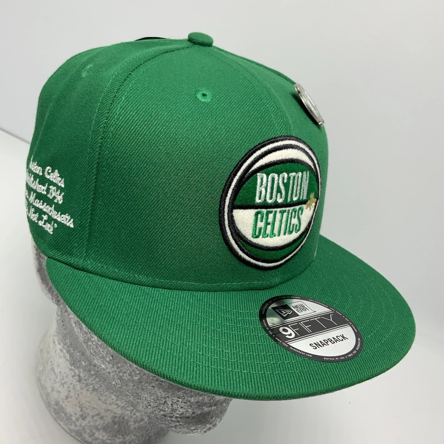 Men's New Era Cap NBA Boston Celtics Kelly Green Pinned 9FIFTY Snapback Hat