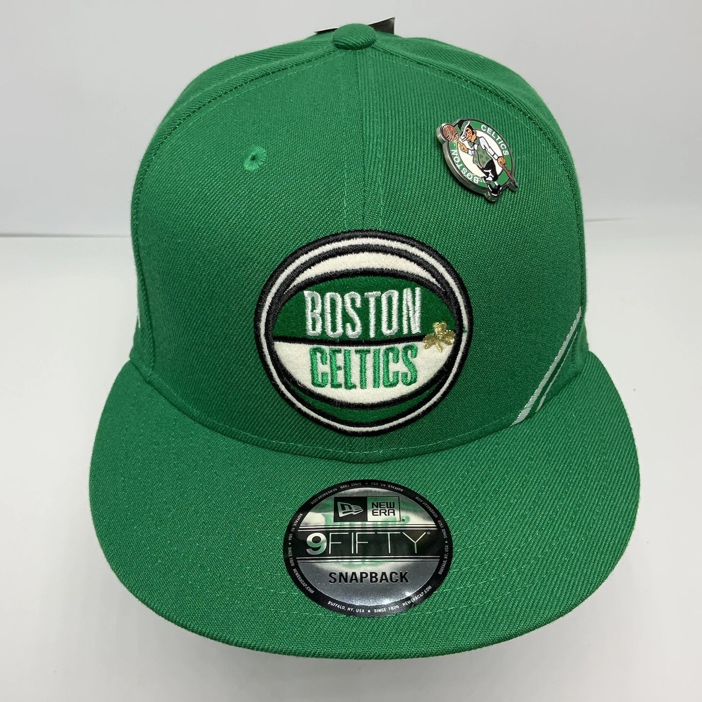Men's New Era Cap NBA Boston Celtics Kelly Green Pinned 9FIFTY Snapback Hat