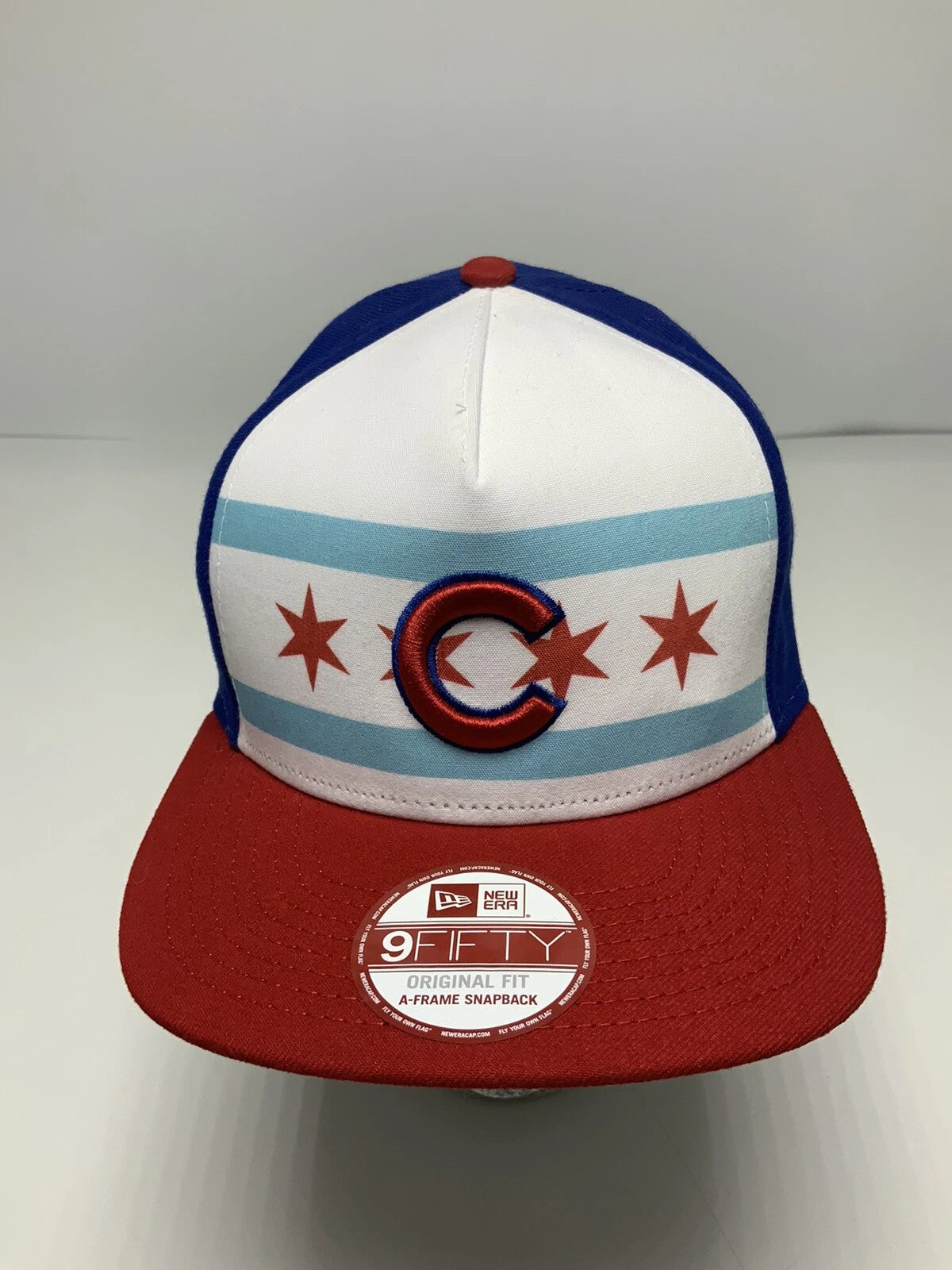Men's New Era Cap MLB Cleveland Indians Royal Blue White Red 9FIFTY Snapback Hat