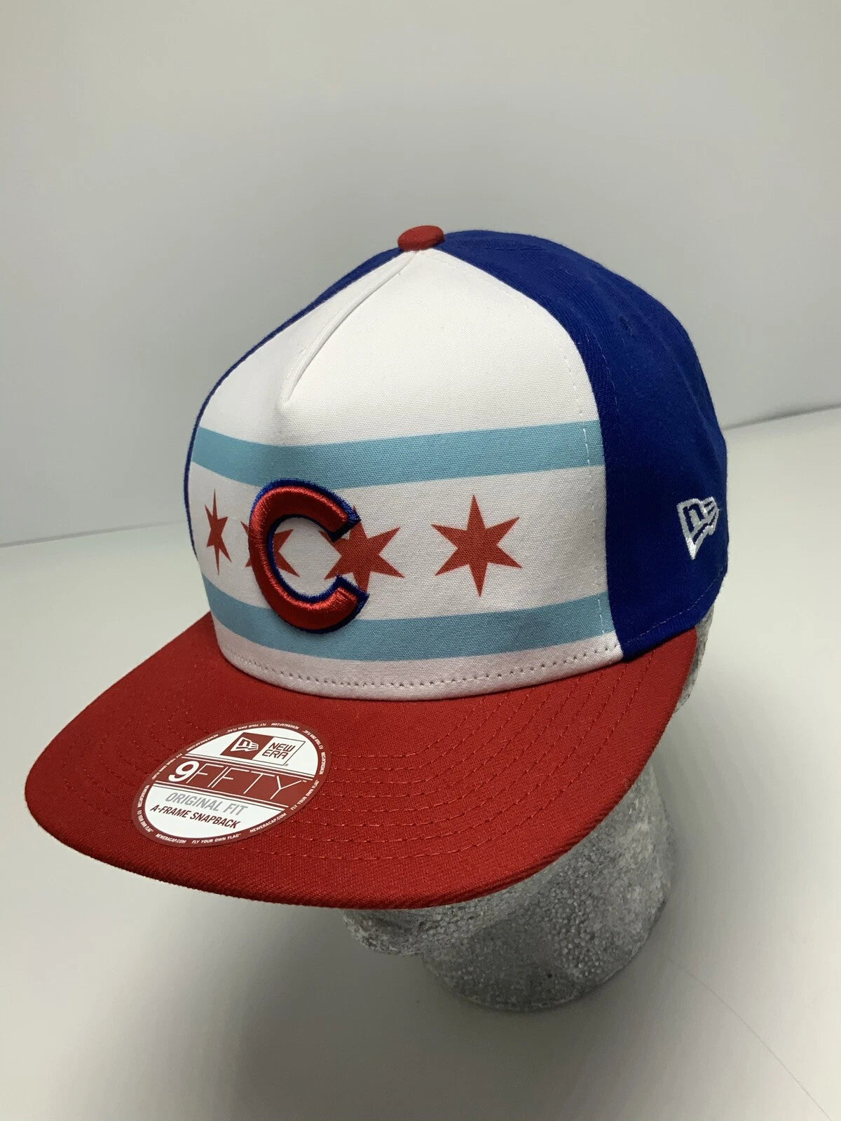 Men's New Era Cap MLB Cleveland Indians Royal Blue White Red 9FIFTY Snapback Hat