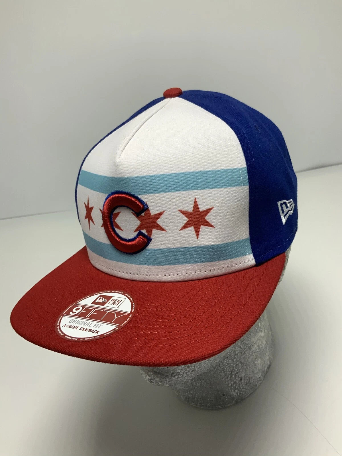 Men's New Era Cap MLB Cleveland Indians Royal Blue White Red 9FIFTY Snapback Hat