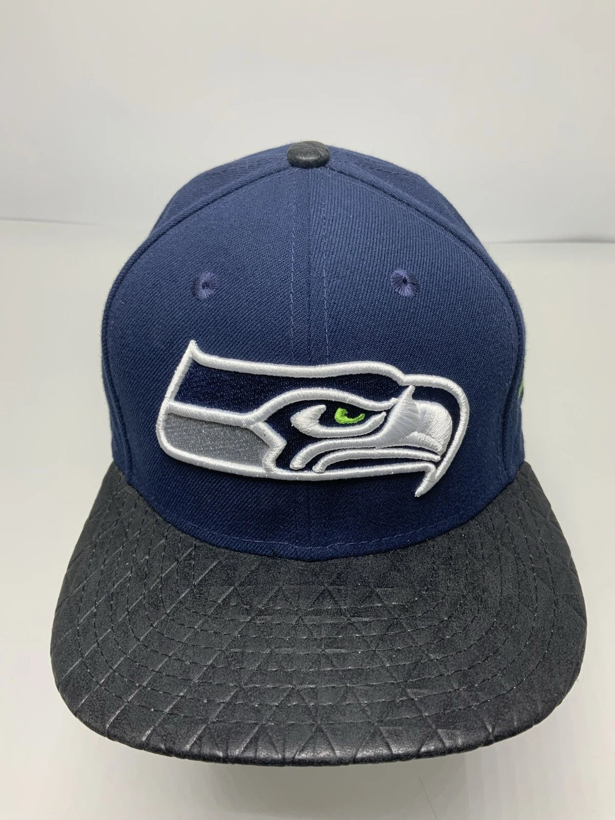 Men's New Era Cap NFL Seattle Seahawks Navy Black 9FIFTY Snapback Hat