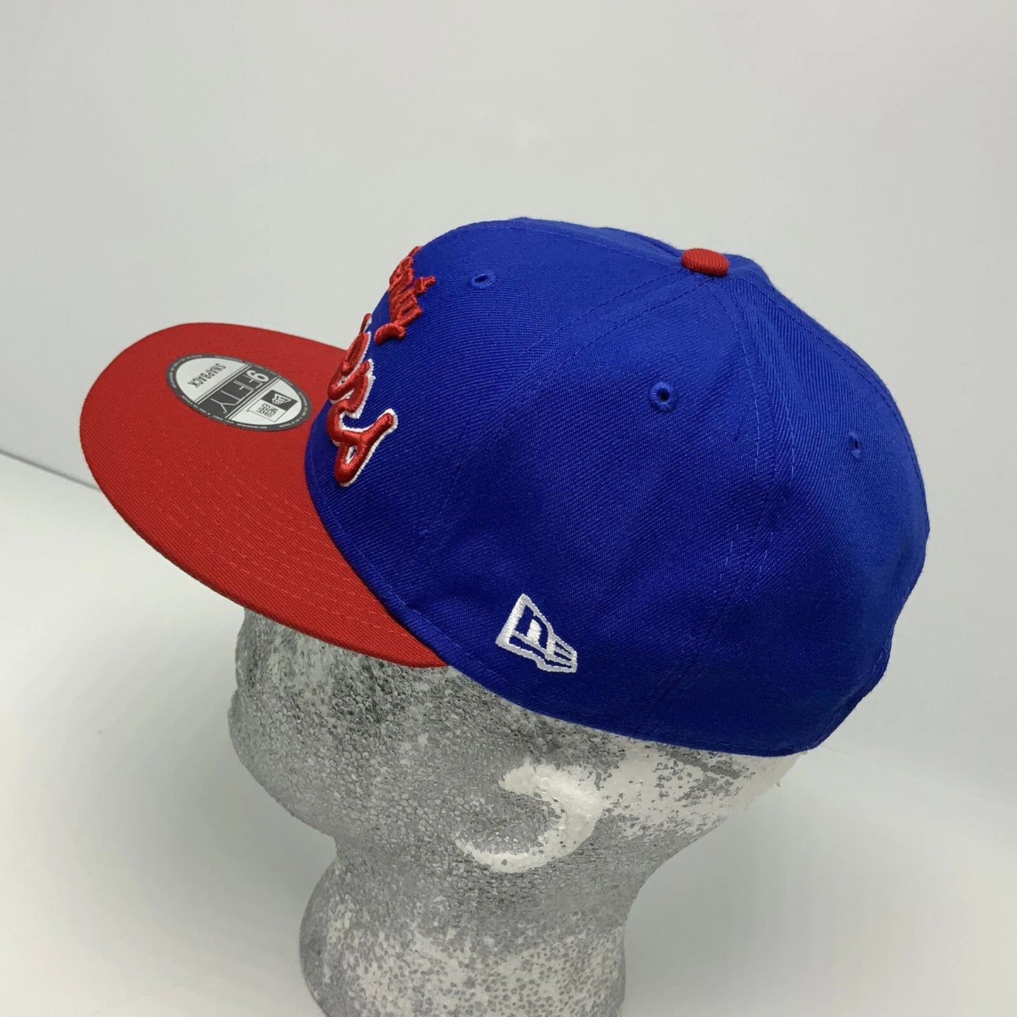 Men's New Era Cap NBA Philadelphia 76ers Royal Blue Red 9FIFTY Snapback Hat