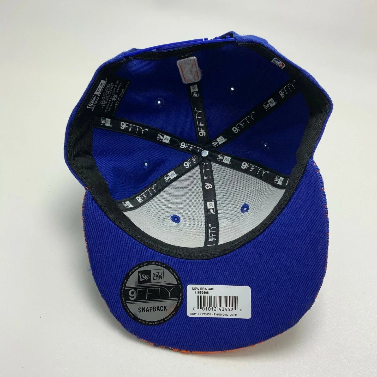 New Era Cap NBA NY Knicks Royal Blue Orange Embroidered 9FIFTY SnapBack Hat