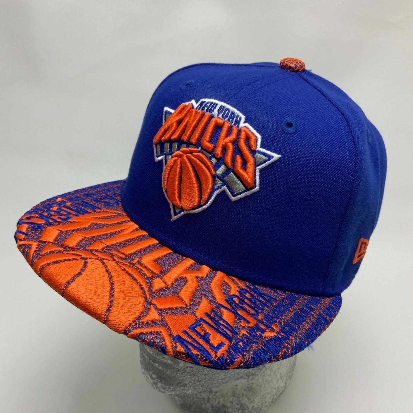 New Era Cap NBA NY Knicks Royal Blue Orange Embroidered 9FIFTY SnapBack Hat