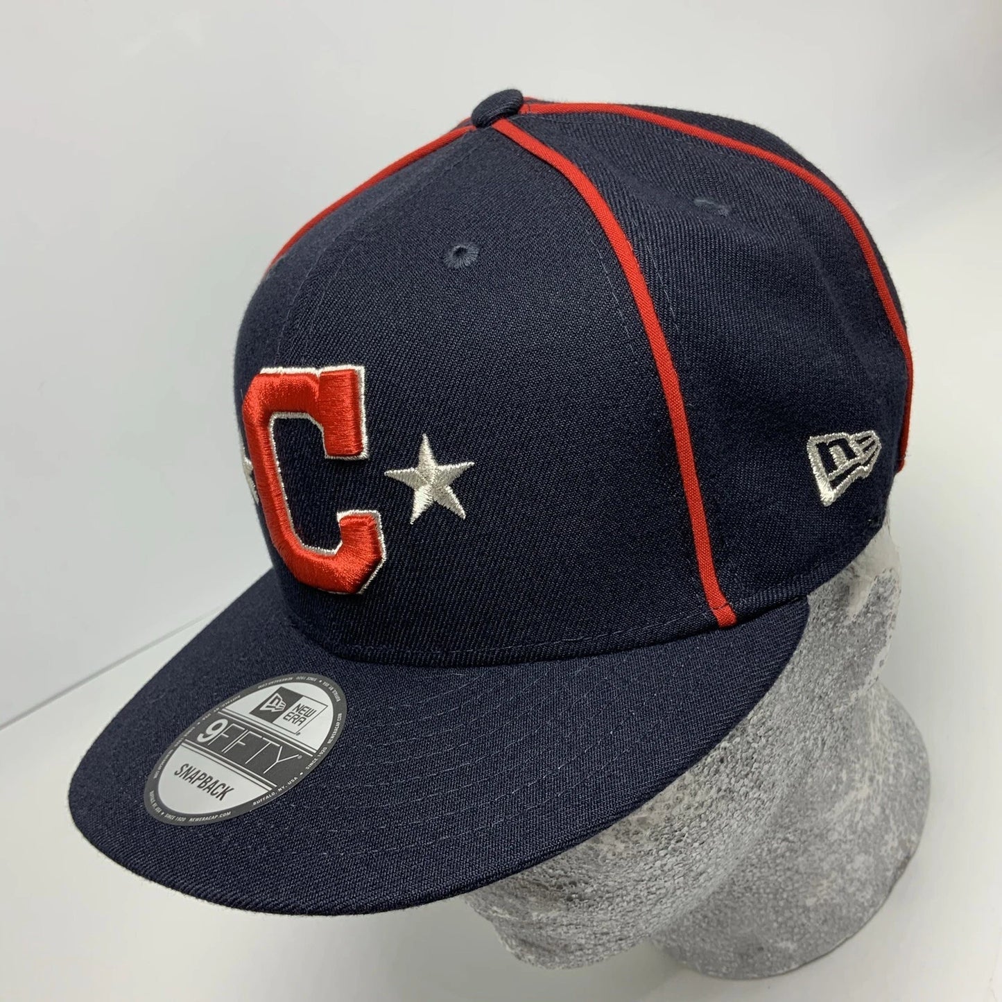 Men's New Era Cap MLB Cleveland Indians Navy 9FIFTY Snapback Hat
