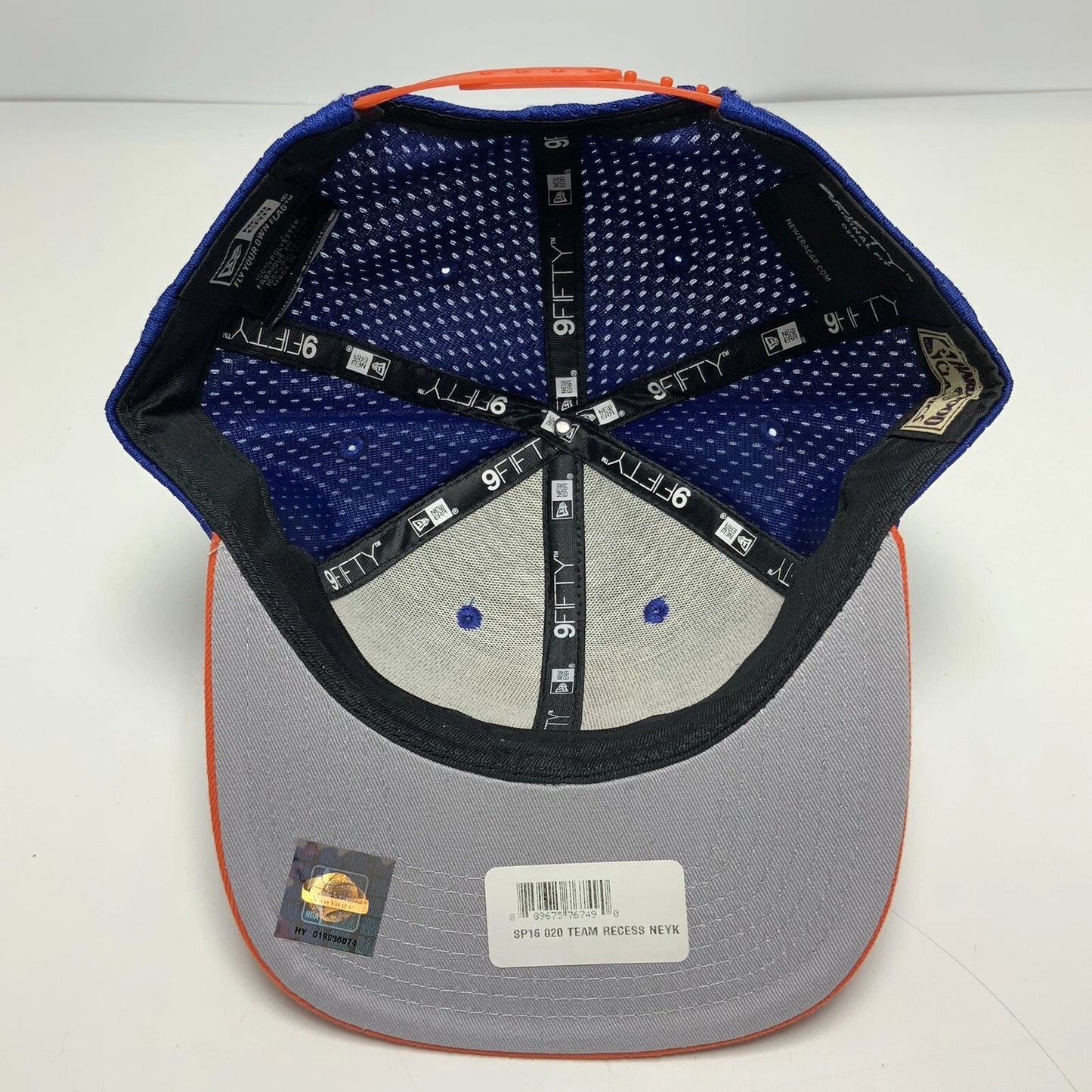 New Era Cap NBA NY Knicks Royal Blue Orange Mesh 9FIFTY Snapback Hat
