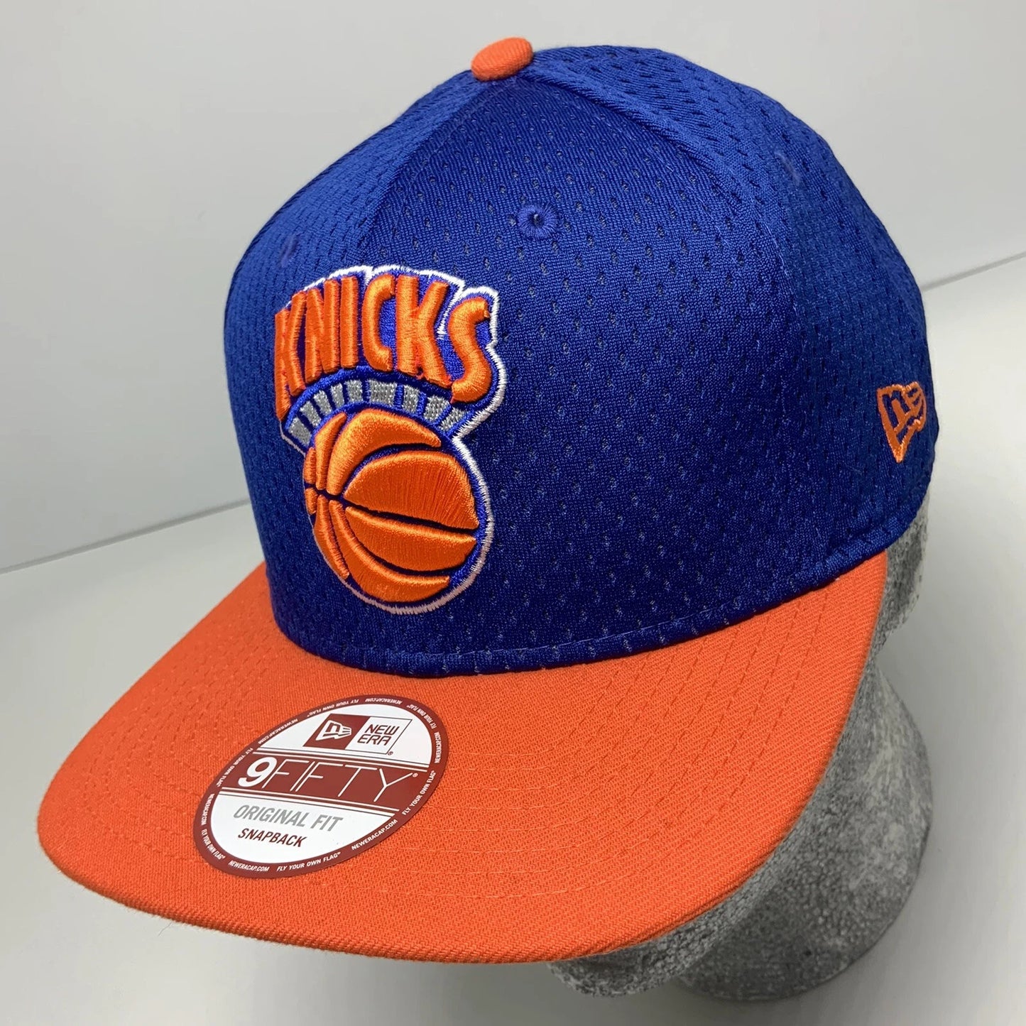 New Era Cap NBA NY Knicks Royal Blue Orange Mesh 9FIFTY Snapback Hat