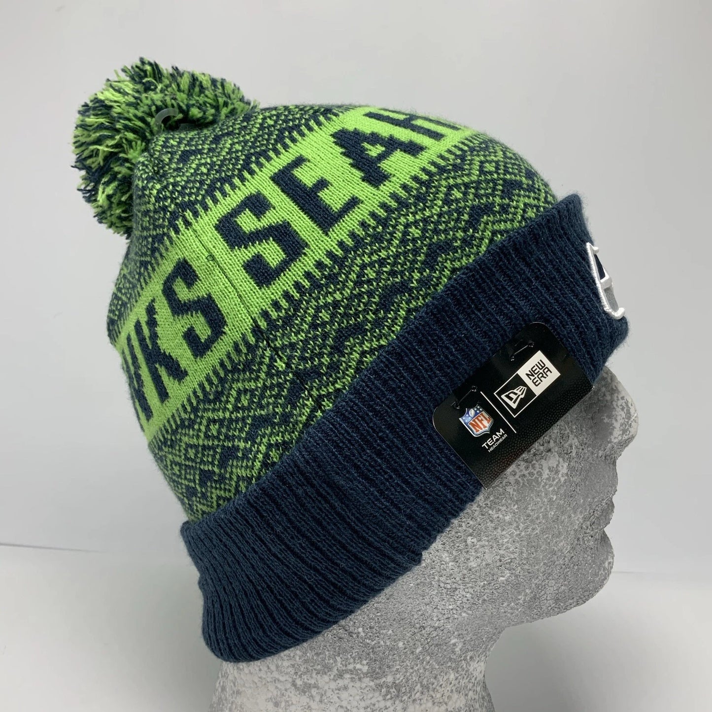 New Era Cap NFL Seattle Seahawks Kelly Green White Navy Beanie