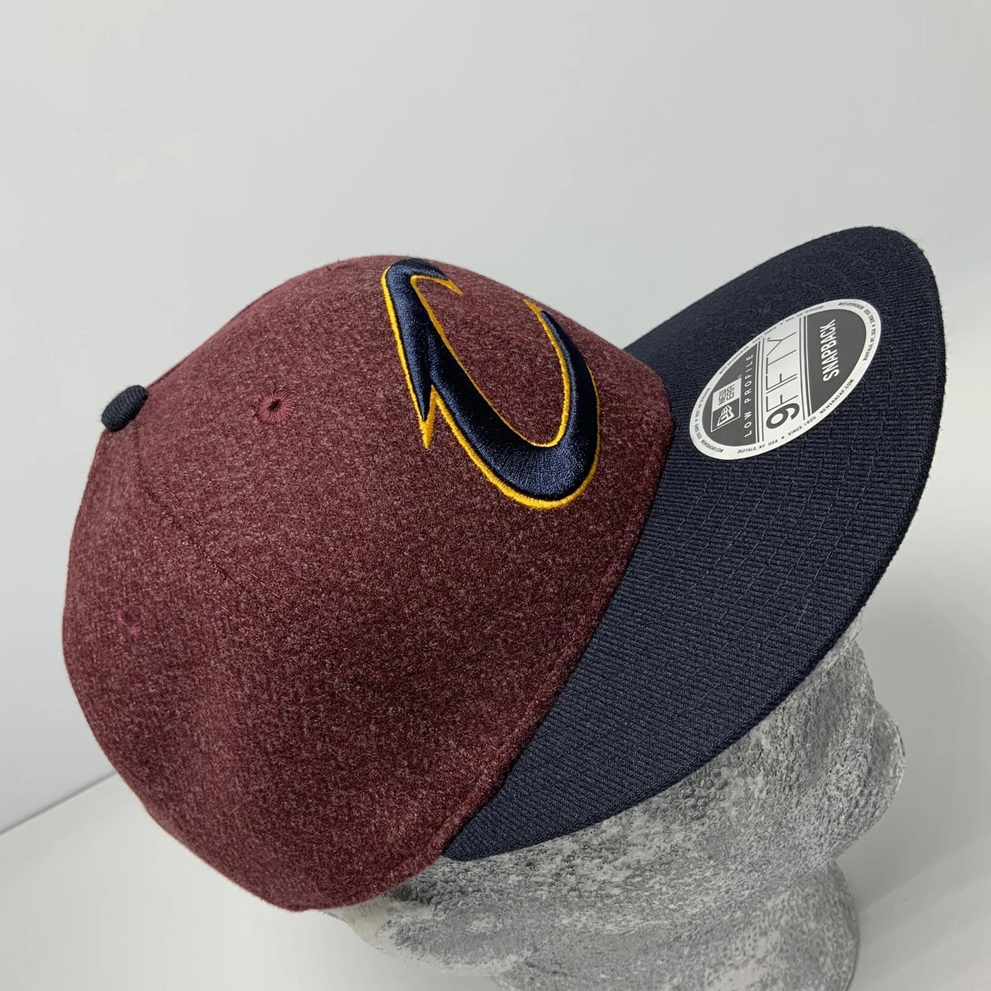 Men's New Era Cap NBA Cleveland Cavaliers Maroon Navy Yellow 9FIFTY Snapback Hat