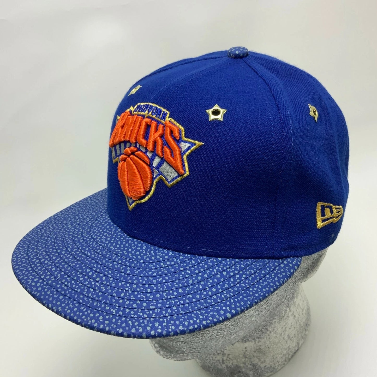 New Era Cap NBA NY Knicks Royal Blue Orange Spotted 59FIFTY Hat
