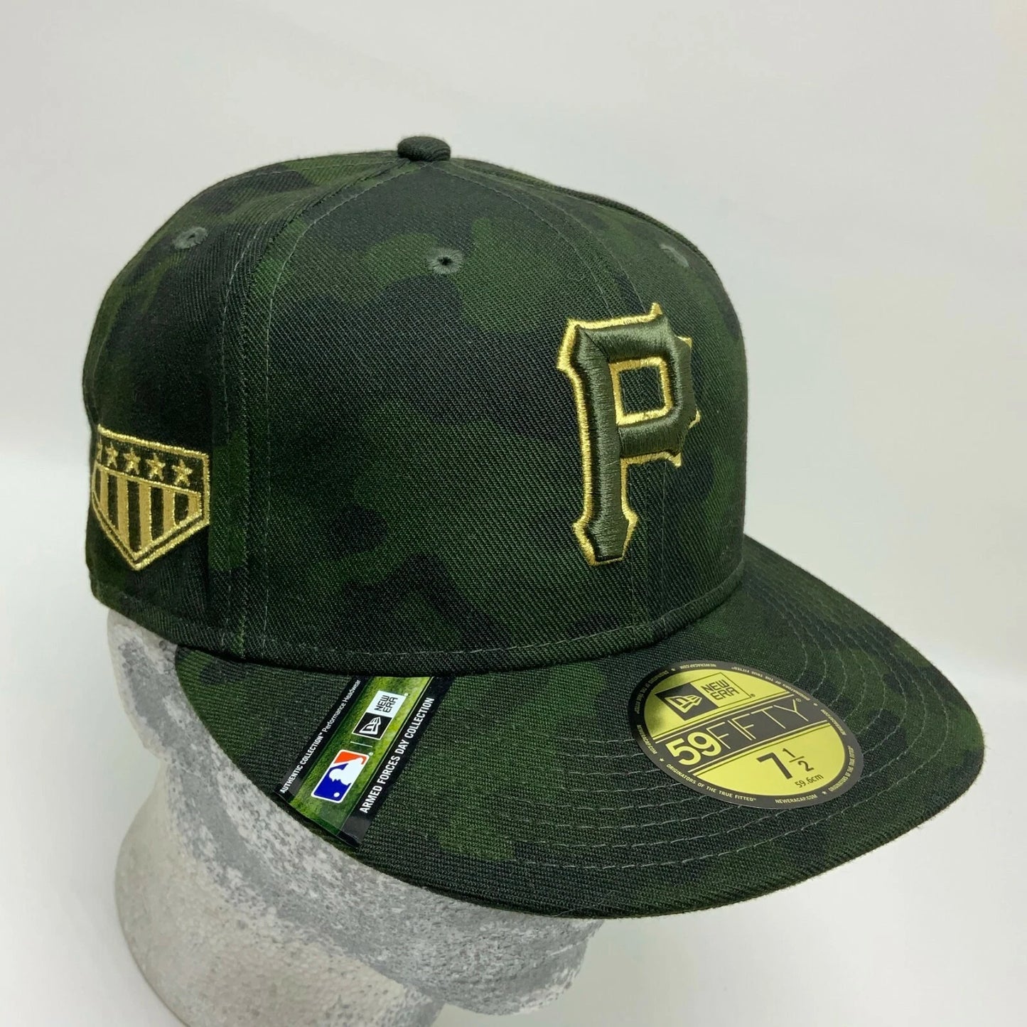 New Era Cap MLB Pittsburgh Pirates Gold Woodland Camouflage 59FIFTY Hat