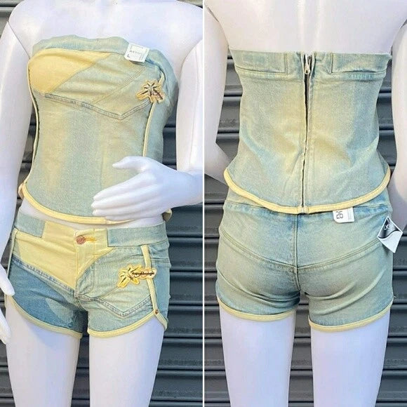 Women’s Azzure Mid Blue Shorts or Strapless Top
