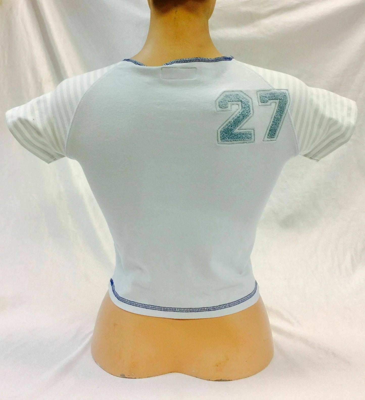 Women's Fashion Azzure Lt.Blue | White Top