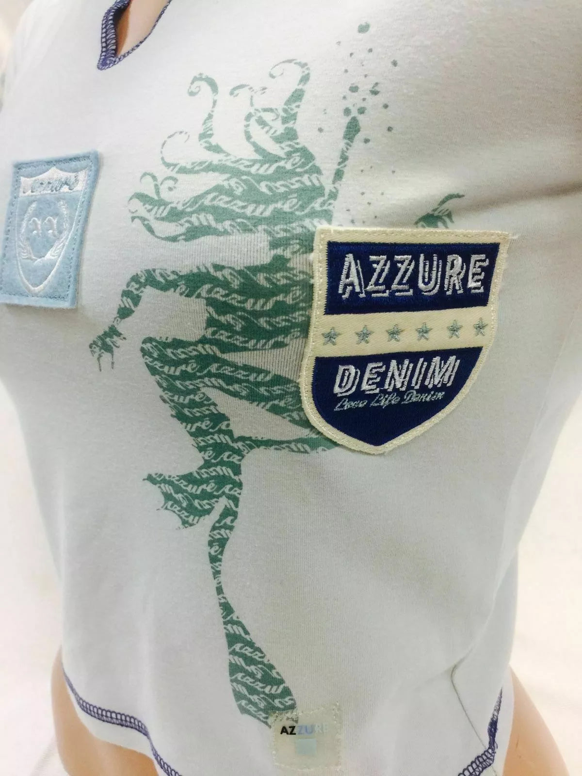 Women's Fashion Azzure Lt.Blue | White Top