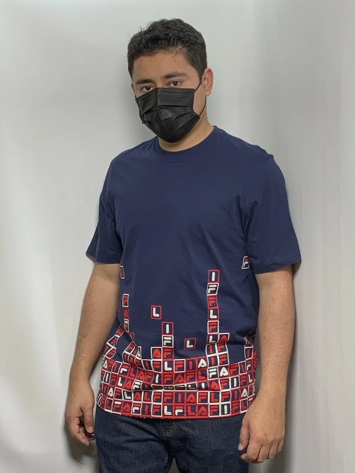 Men's Fila Navy | Red | White Short Sleeve Tee Shirt