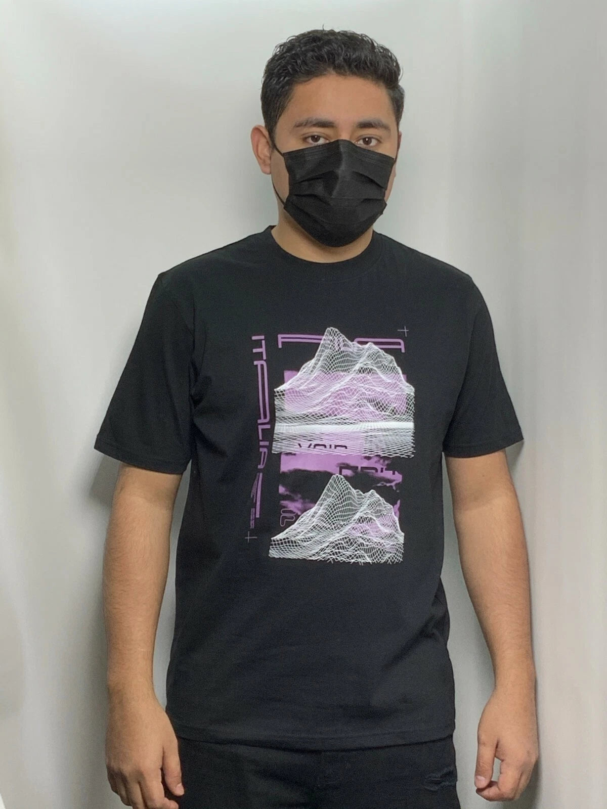 Men's Fila Black | White | Purple Signature Short Sleeve Tee Shirt