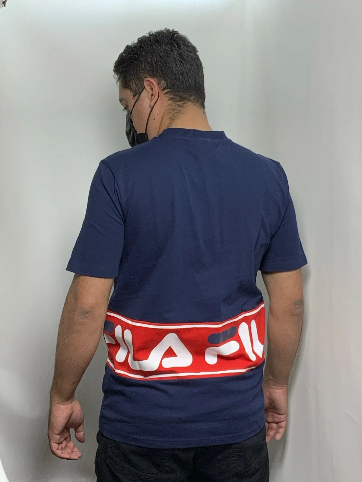 Men's Fila Navy | Red | White Short Sleeve Tee Shirt