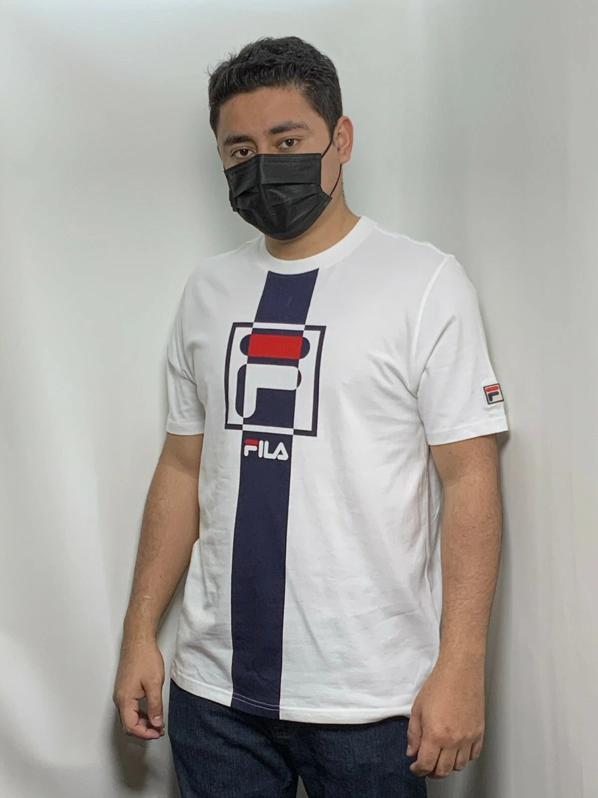 Men's Fila White | Navy Short Sleeve Tee Shirt