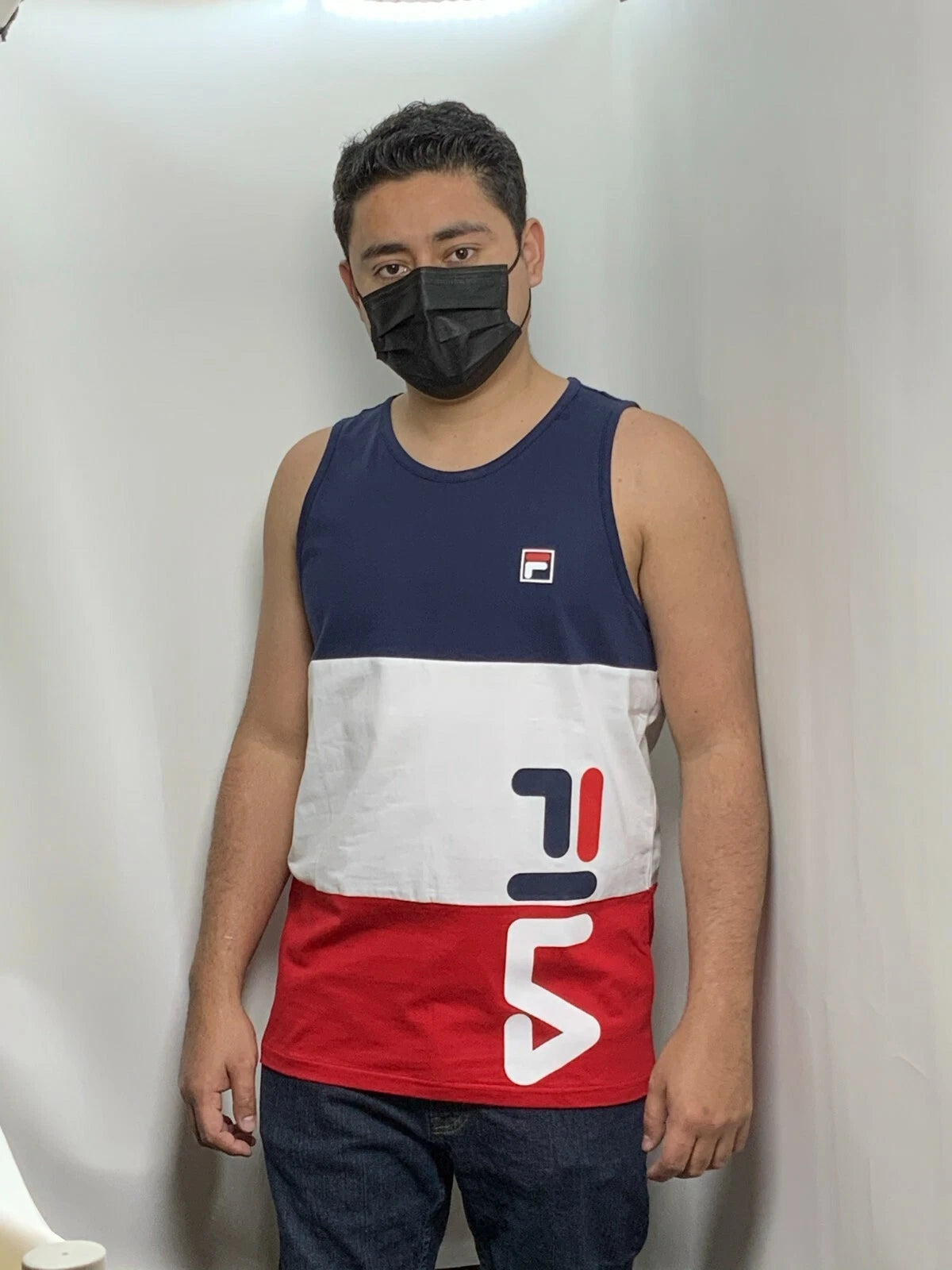 Men's Fila Navy | White | Red Signature Tank Top Shirt