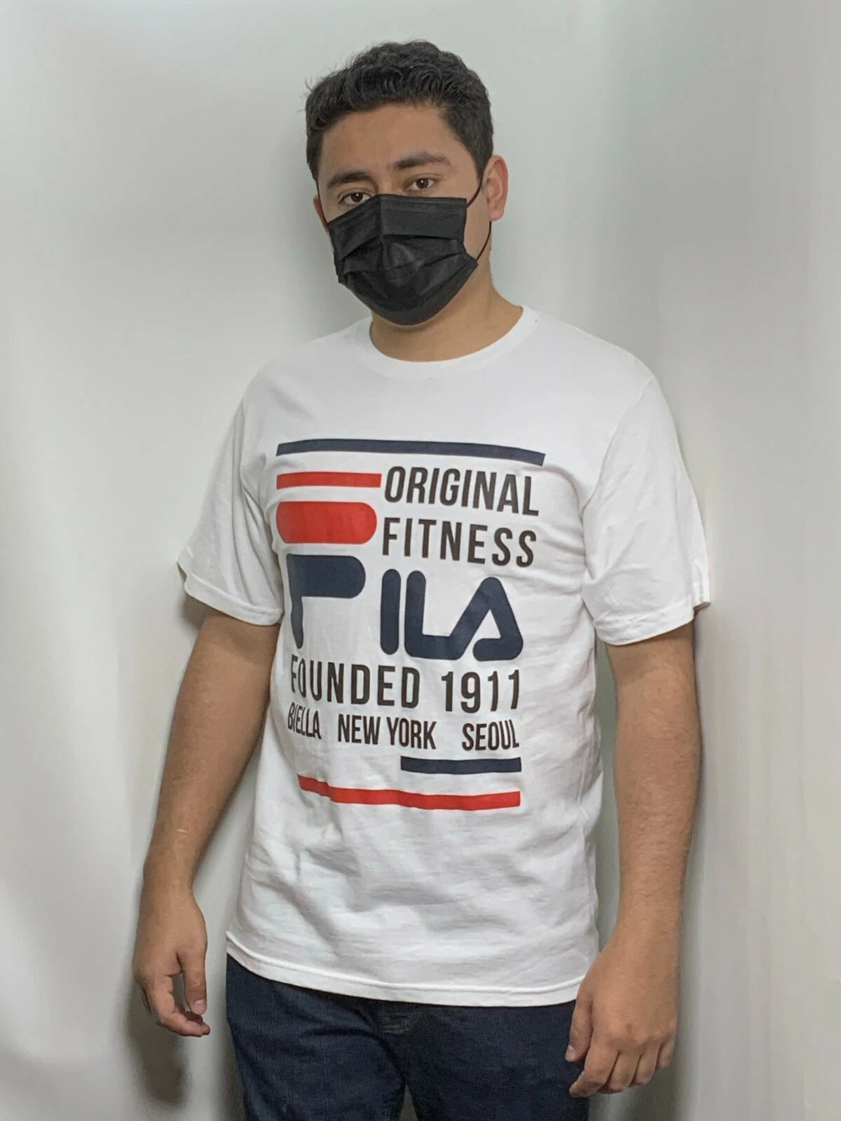 Men's Fila White Short Sleeve Tee Shirt