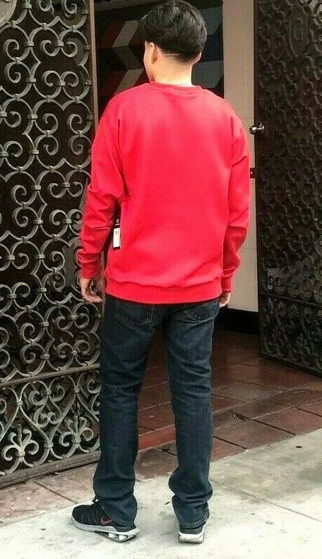 Men's Fila Red Signature Crewneck Fleece Sweatshirt