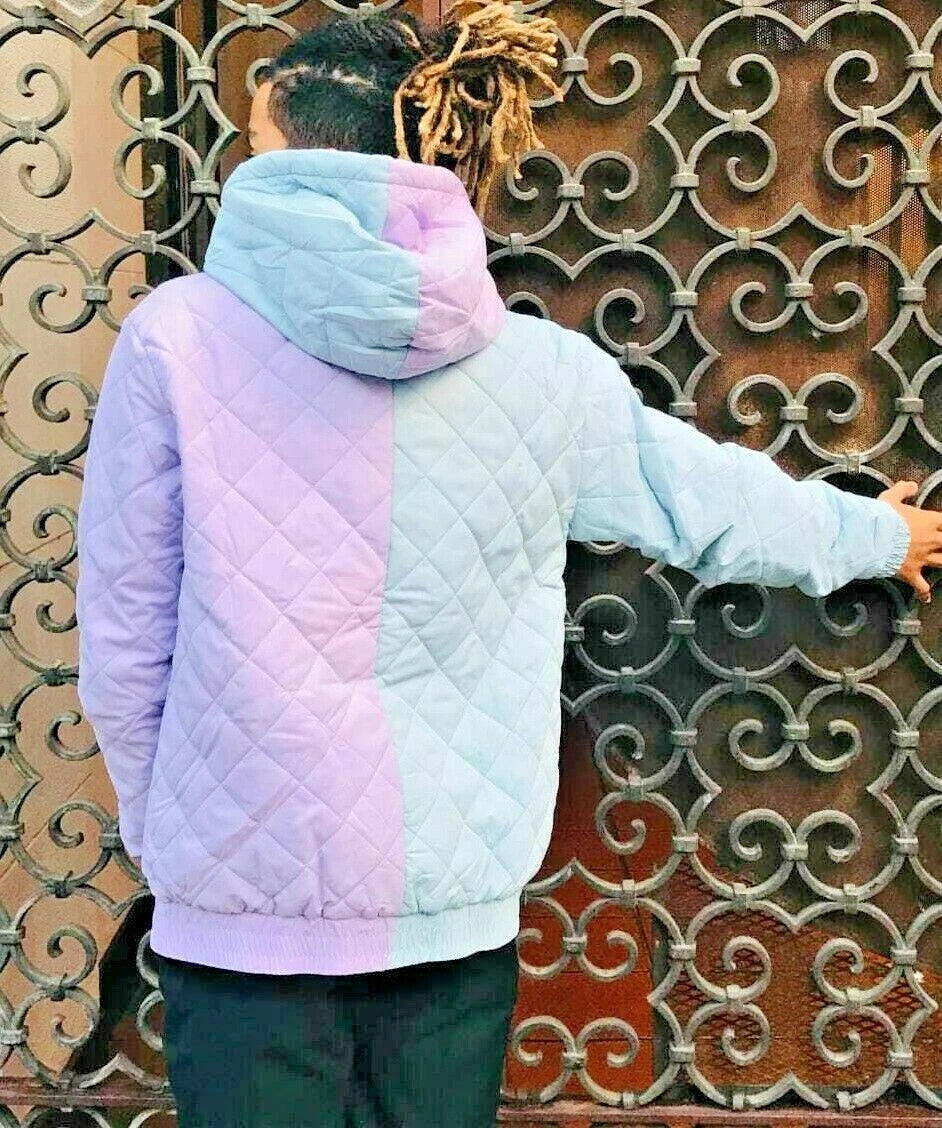 Men's Fila Lt.Blue | Lt.Purple Quilty Hooded Jacket