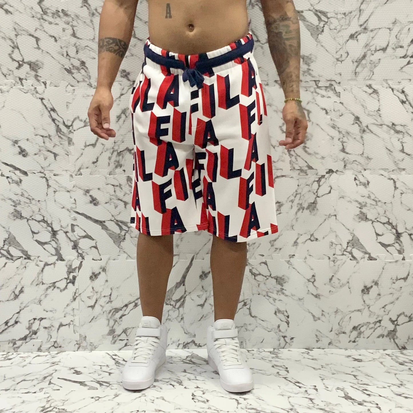Men's Fila White | Navy | Red Shorts