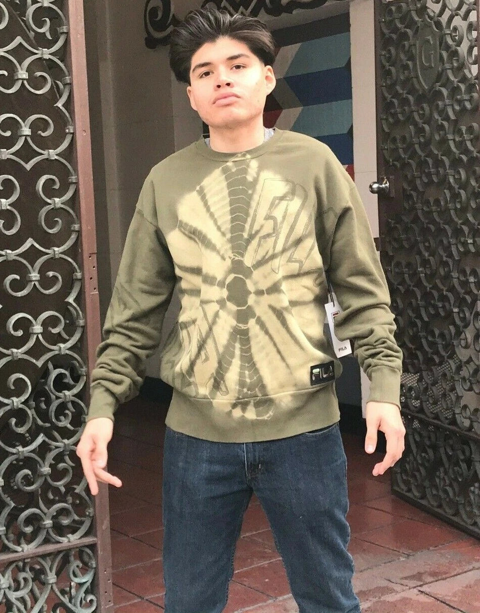 Men's Fila Olive Green | Khaki Crewneck Fleece Sweatshirt