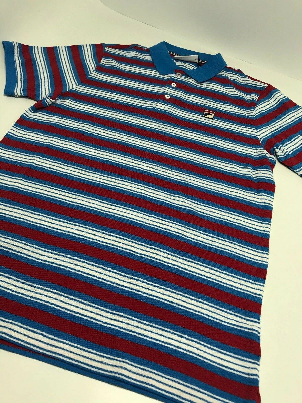 Men's Fila Blue | White | Burgundy Polo Shirt