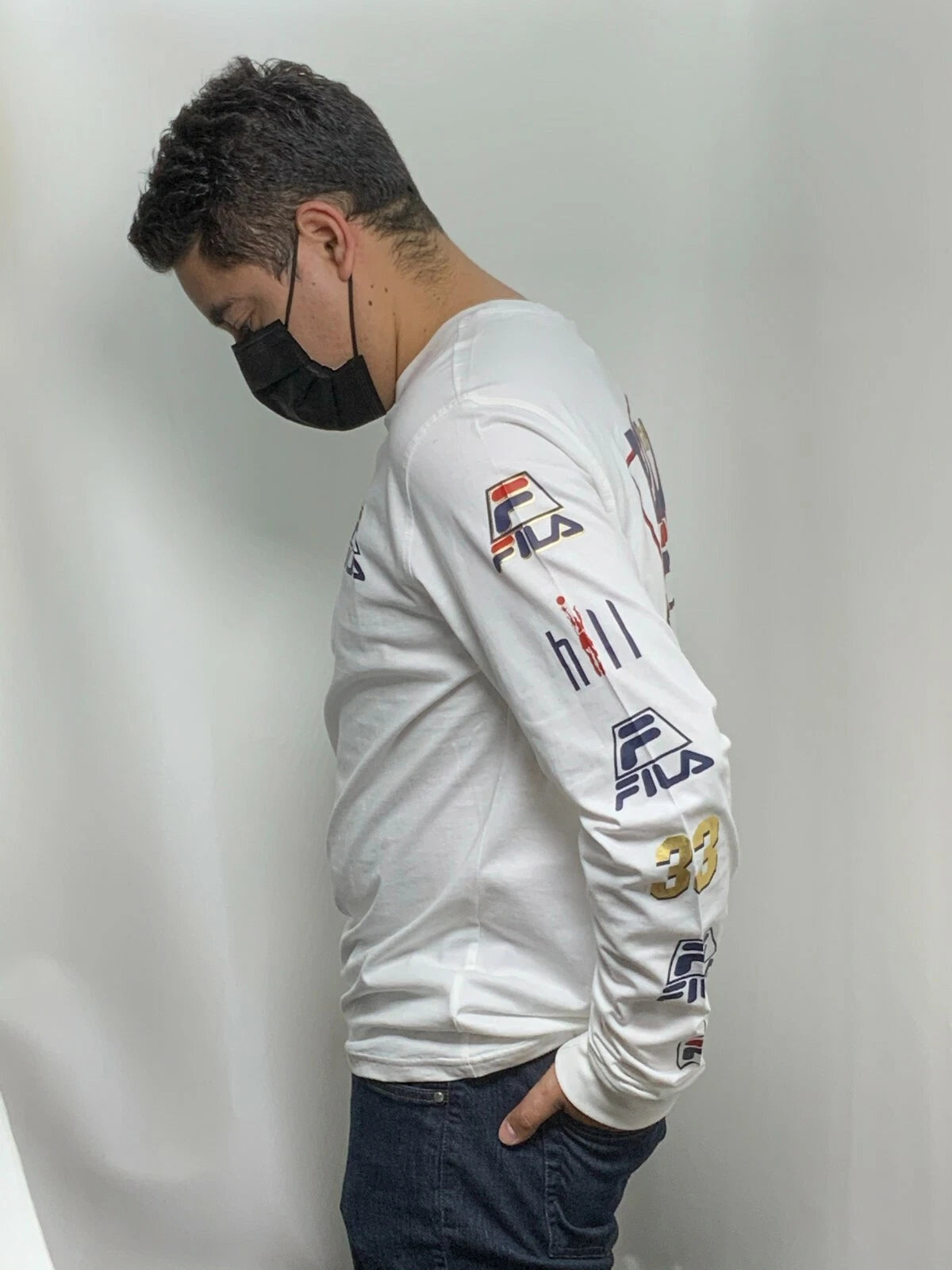 Men's Fila White Great Hill 33 Long Sleeve Tee Shirt
