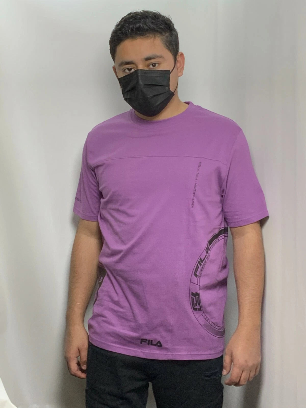 Men's Fila Purple | Black Short Sleeve Tee Shirt