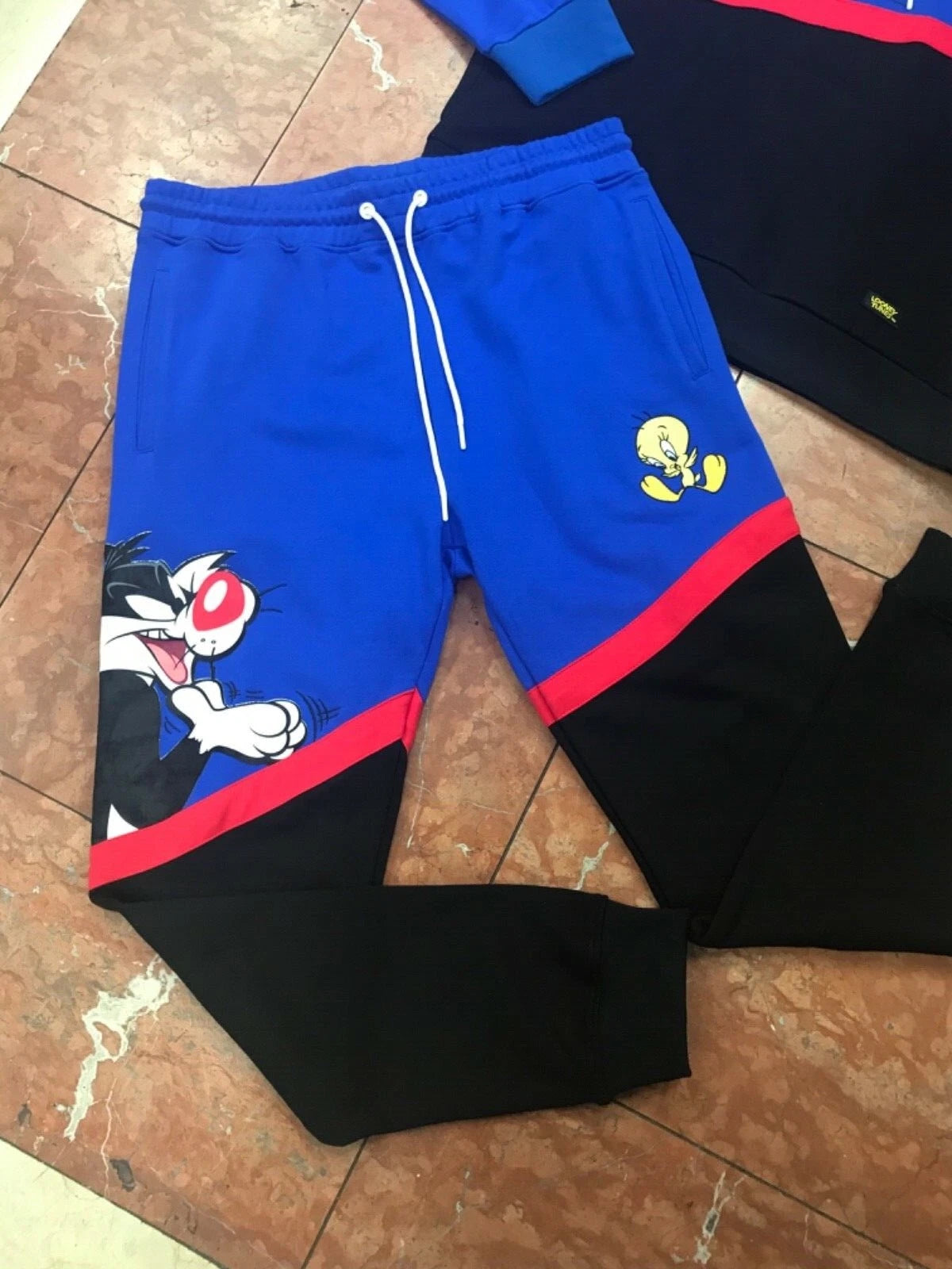 Men's Royal | Red | Black Looney Tunes Sylvester & Tweety Sweatpants