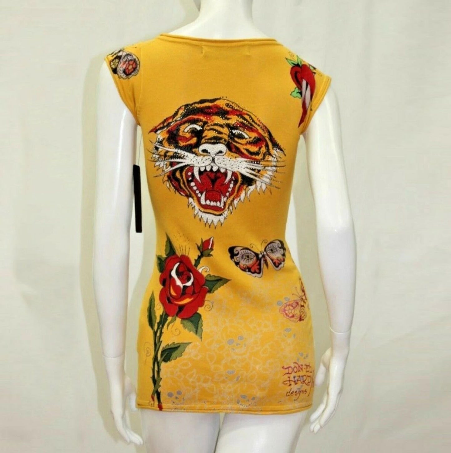 Women's Ed Hardy Tiger Mustard Tunic
