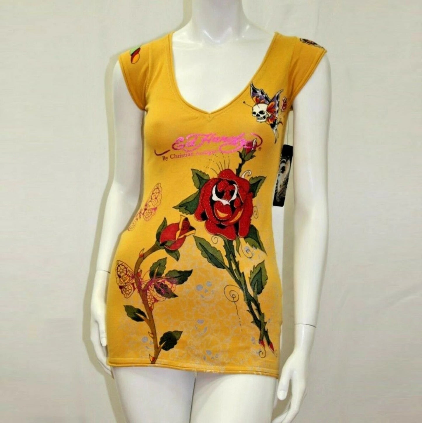 Women's Ed Hardy Tiger Mustard Tunic