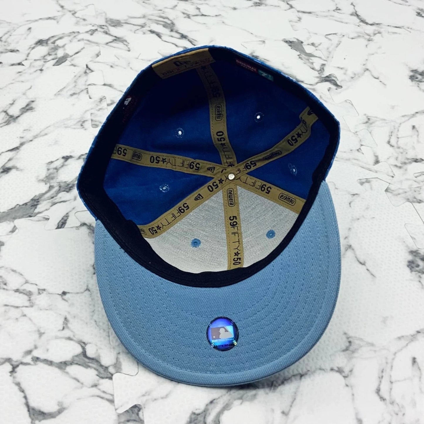 New Era Cap Lt.Blue Half MLB Logo All Over 59FIFTY NY Yankees Limited Edition
